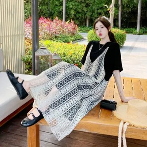 마인 레이스 뷔스티에 롱원피스 빅사이즈 3XL