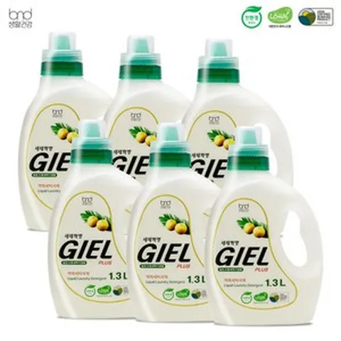 세제혁명 지엘플러스 액체 세탁세제 1.3L 6통, 6개