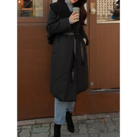 보아털 탈부착 후드롱코트