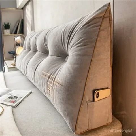 해피유통 등받이 쿠션 삼각 의자 침대 쇼파 대형 헤드 인테리어 등쿠션 롱 거실 허리 받침 베개