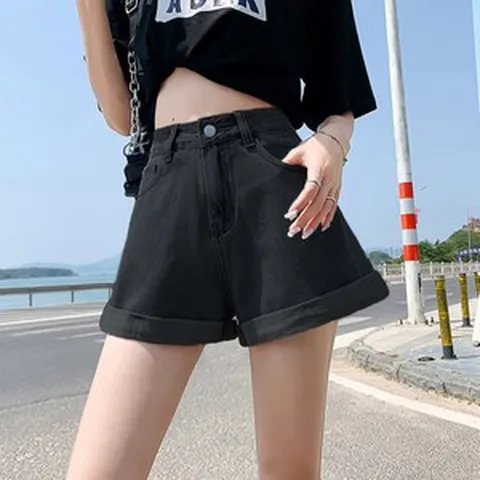 POMTOR 여성 반바지 청반바지 여자청바지 여름청바지 데님 반바지 데님팬츠