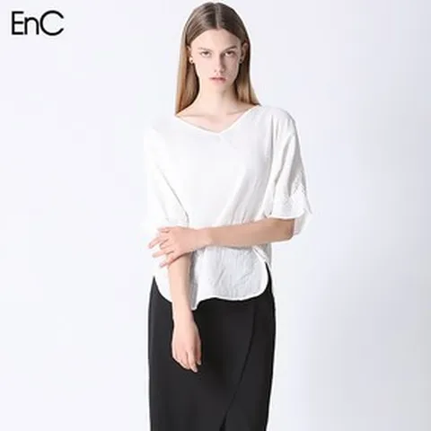 [EnC] 텐셀 블록 체크 블라우스