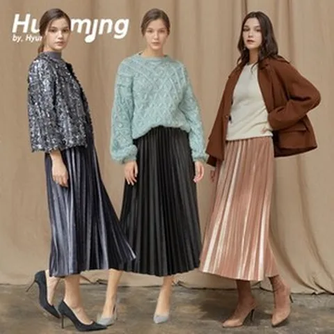 허밍by현영 벨벳 플리츠 스커트 치마 3종
