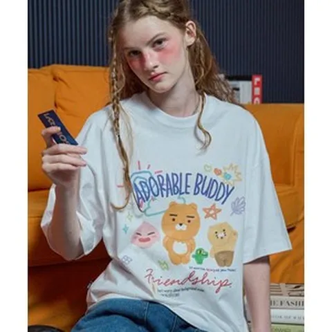 온라인판매용 꼼파뇨 상의 상의O [CPGN X 카카오프렌즈] HAPPY FRIENDS 반팔티 화이트 857736