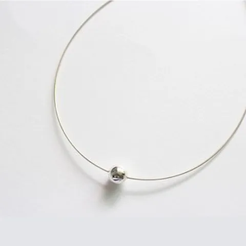 실버92.5 오메가체인 빅 실버볼 목걸이