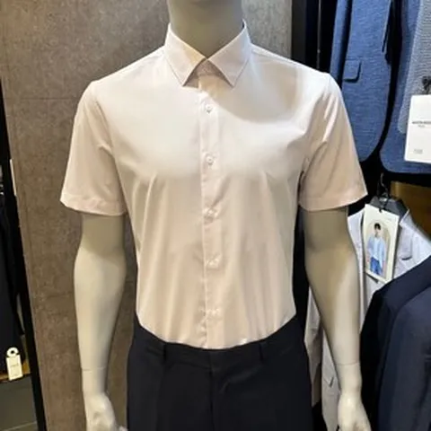 [오스틴리드] (주)파크랜드 뉴코아 인천논현점 *24SS신상품* 핑크 멜란지 코트나 이지케어 슬림핏 반팔와이셔츠 ADS24606