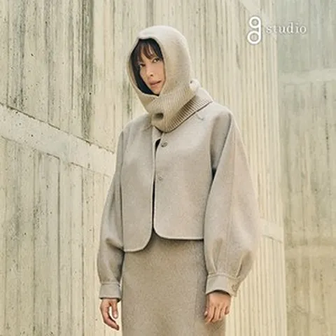 지스튜디오 24FW 핸드메이드 울실크혼방 하프 코트 310188