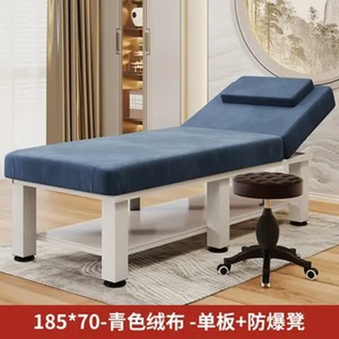 접이식 마사지 침대 뷰티 살롱 안마 지압, 공식 표준, 녹색 벨벳 185x70