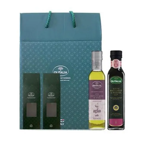 올리타리아 엑스트라버진 올리브유해바라기씨유 500mlX2P 선물세트, 올리타리아 엑스트라버진 갈릭 올리브유+발사믹식초 1그레, 2개