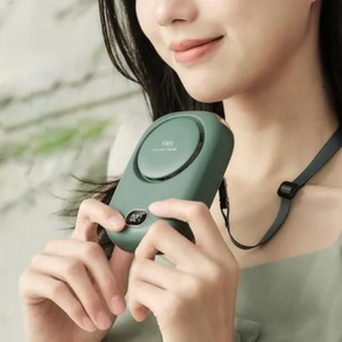 본비엔 10H 배터리 확인 C타입충전 목걸이 선풍기 BonchargeF, 충전표시선풍기_핑크