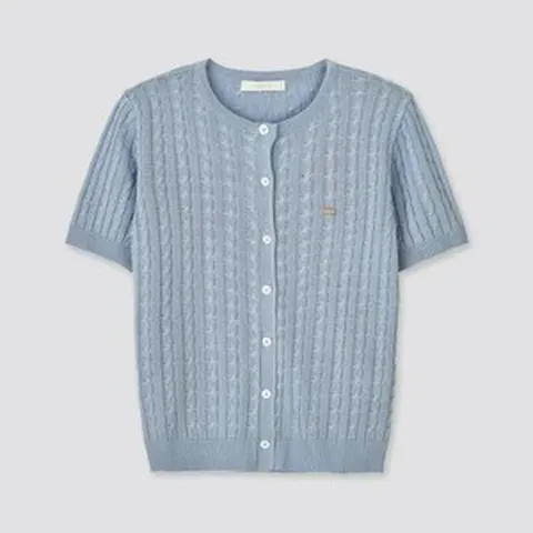 클라비스 CVCKE2401QSG 케이블 반팔 가디건