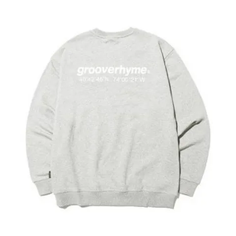 그루브라임 GROOVE RHYME 유니)C100 3단쭈리 - LOCATION 맨투맨(세미오버핏)(오트밀그레이)LRARCTM701M 매장정품 184348