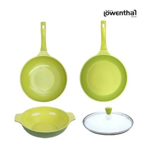 로벤탈 아보카도 프라이팬+궁중팬+양수웍+유리 28cm 4종세트, 1개