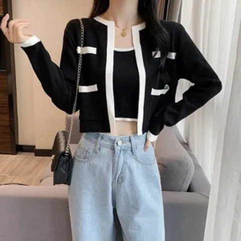 엠에프케이 여성가디건 여름가디건 나시티 세트 크롭 가디건