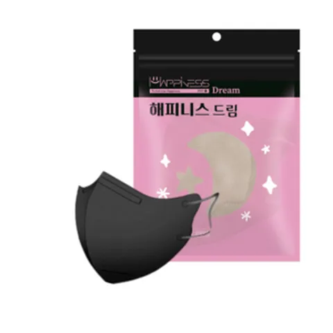 키리아 해피니스 드림 KF94 새부리형 컬러마스크 슬림대형 100매(5매입), 블랙(드림), 20개, 5매입