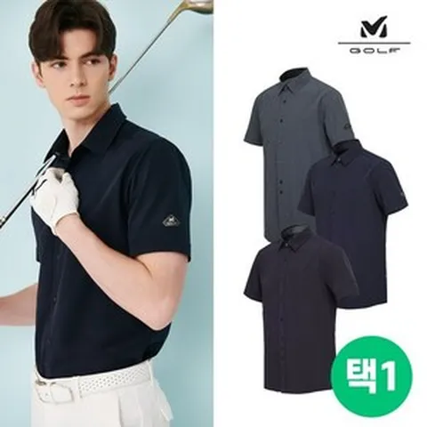 밀레골프 밀레골프 NEW 밀레골프 UV차단 시어서커 셔츠 남성 3컬러 택1