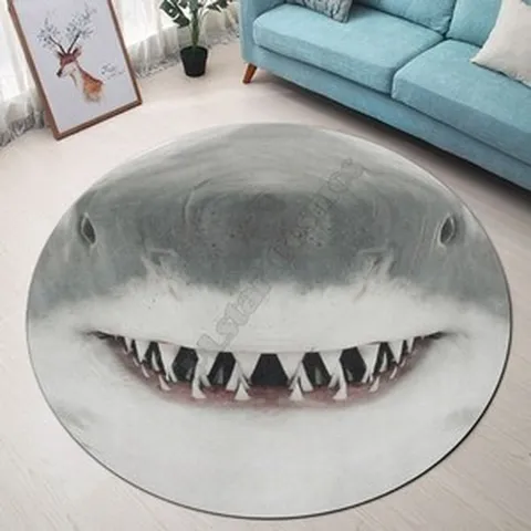 스페인카페트 러그 면 계단 거실 love shark 프리미엄 라운드 3d 인쇄 미끄럼 방지 매트 다이닝 soft 침실 카펫 08