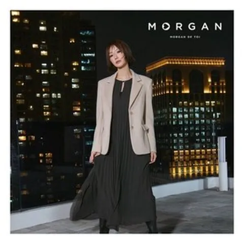 모르간 24FW 프리미엄 호주 울 100 하프코트 525099, 88, 블루