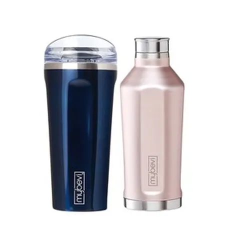 마이베비 콰트로텀블러 590ml+콰트로캔틴 530ml 2종 SET (메탈블루+로즈골드), 단품