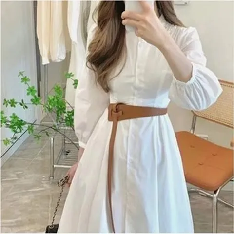 김남주 원피스 스타일 원더풀월드 벨트 모임 봄 옷