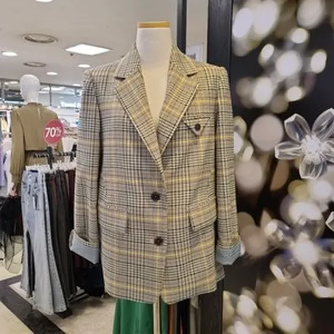 [블루페페] 체크 뒷트임 기본 자켓 P231MSF9011