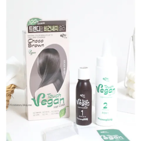 [본사정품] eZn 이지엔 터치비건 새치커버 {초코 브라운[1+1]} / 트렌디한컬러 생생한컬러 흰머리 새치염색 비건염색약 착한성분 비건염모제 모발의 유수분 밸런스, 1개