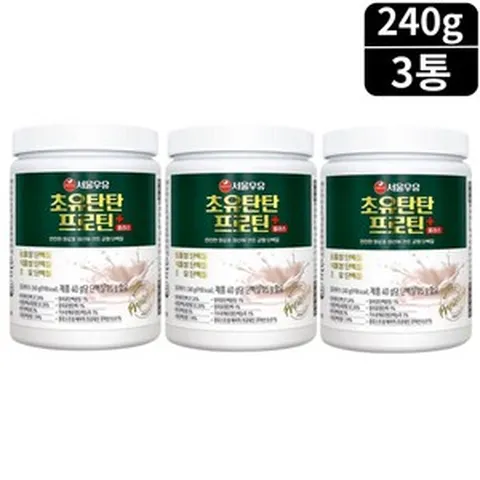 초유탄탄프로틴플러스 초유 동식물성 단백질 프로틴 분말 240g 3통, 3개