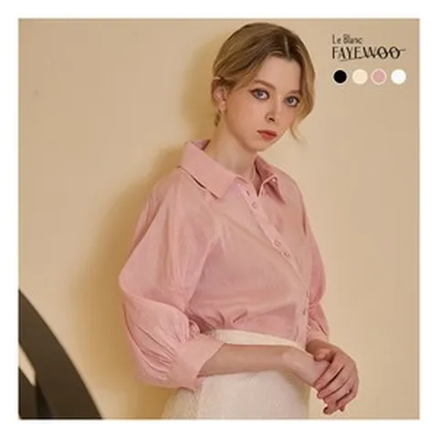 [르블랑페이우] ☆런칭가 79 900원☆ 실크 린넨 블라우스 1종+이너 1종