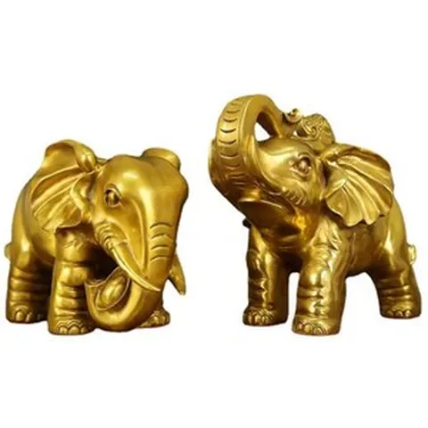 BOSUN 동코끼리장식품 풍수인테리어 가게개업선물, 13*8*8cm 14*8*11cm 쌍