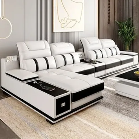 통가죽소파 홈쇼핑쇼파 코너형쇼파 스윙쇼파 넓은쇼파 명품쇼파 통가죽쇼파 오디오 스마트 1, 【일반판】3인 연속, 콤비네이션