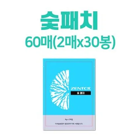 숯 파스 패치 가루 팩 60매 한농 제약 젠톡스 찜질, 1개, 60개입