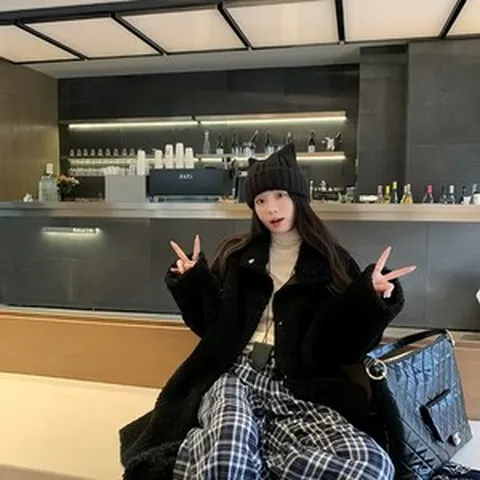 해피유통 여성 울밍크코트 퍼일체 하프코트jh lmy