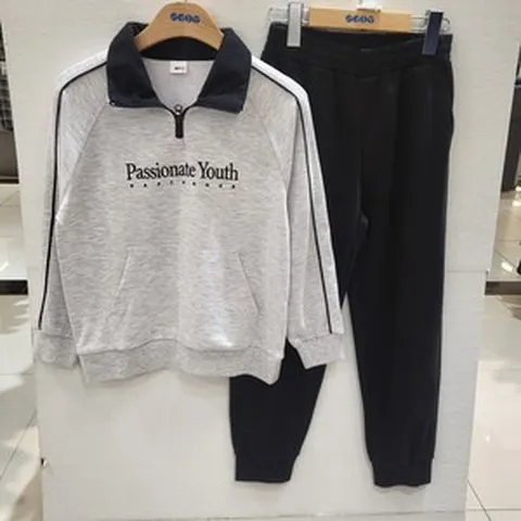 [에스핏]논현점**대박세일** 빠른배송 24년 가을신상 남아주니어 집업스타일티셔츠+조거핏바지 세트로 편안하게 입을 수 있는 세트 파이핑배색세트(W/M/GR)SJY509-MKTR01