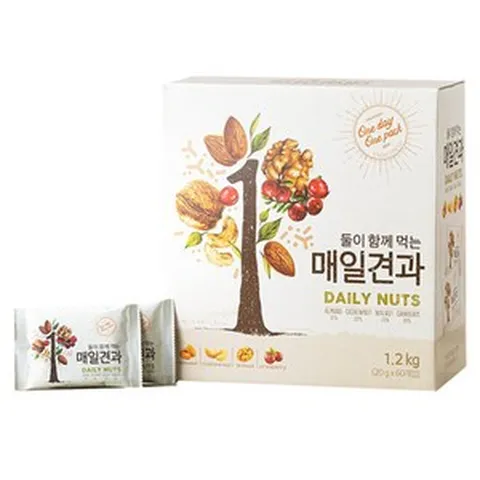 둘이 함께 먹는 매일견과 하루견과 20gx60개, 60개