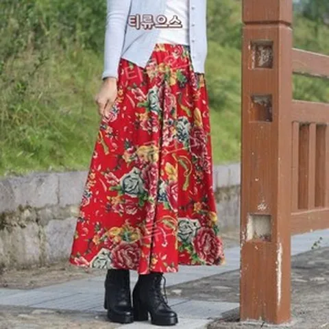 파우치마 스커트 괌 휴향지 여자 패션 휴양지 밴딩, 10호 컬러