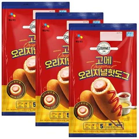 고메 오리지널 핫도그 400g, 3개