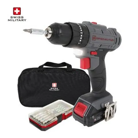 스위스밀리터리 리튬이온 12V 전동 햄머드릴 + 파우치 SL-12V, 1개