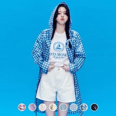 지오다노 여성 여름 생활방수 허리 라인 롱기장 우비 레인코트 374513 180738