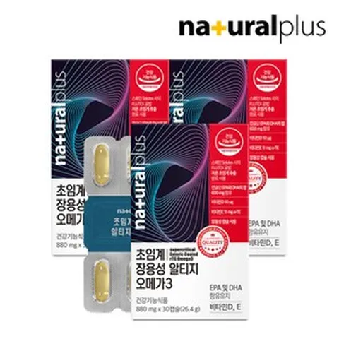 내츄럴플러스 차태현 초알루 저온 초임계 알티지 오메가3 루테인 지아잔틴 24 3개, [소비기한 임박] 내츄럴플러스 저온 초임계 장용성 알티, 30정