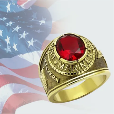 미국수입 해병대 남성반지 마린 골드 스텐레스 UNITED STATUS MARINE RING 미군 군대반지 남자쥬얼리 반지 남자 TK414703G