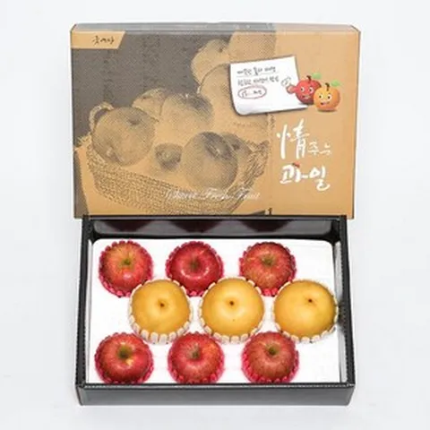 봉화미담 [1월23일 오전9시까지 주문시 명절전배송] [경상북도][사과배혼합세트] 사과6과+배3과(총 4kg) [팬캡+부직포가방 포장]