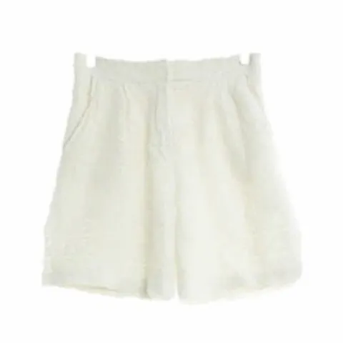 안나수이 6108 화이트 플라워패턴 면혼방 레이스숏팬츠 [66]