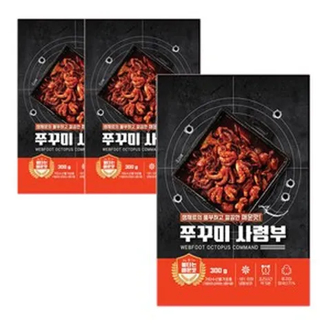 쭈꾸미사령부 불타는 매운맛 300g 3개