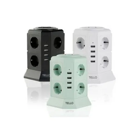 텔로 USB 멀티탭 12구 안전 타워형 멀티 콘센트