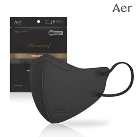 아에르 KF94 어드밴스드 황사 마스크 소형, 검정, 1개, 50개입
