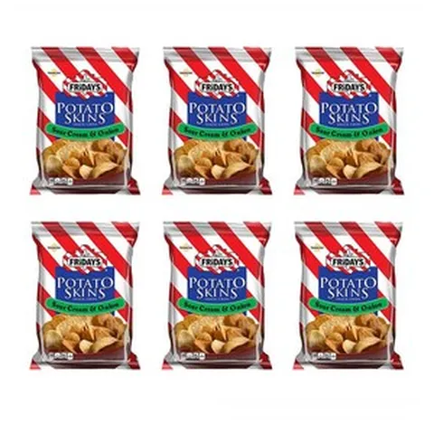티지아이 프라이데이 포테이토 스킨 스낵 칩 사워 크림 어니언 85.2g 6팩 TGI Fridays Potato Skins Snack Chips Sour Cream Onion, 6개