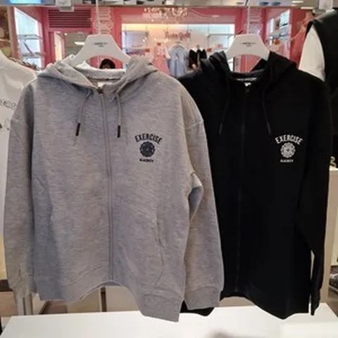 행텐주니어 (남여공용) @@깔끔한 교복위에도 가능한 면 후드 집업~~~@@ (2가지 칼라) (뉴코아 울산점)