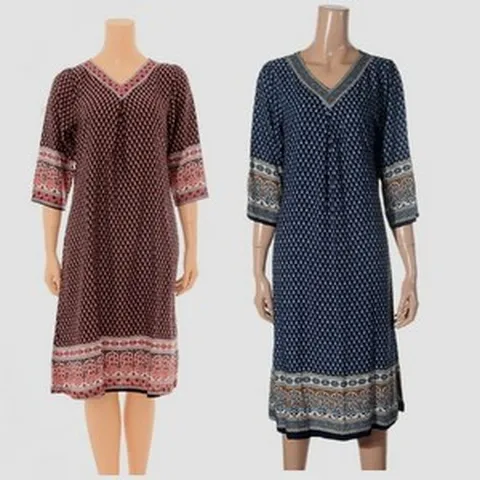 신영와코루 와코루 보더나염 여성 실내복 이지웨어 원피스 잠옷 WGN232W