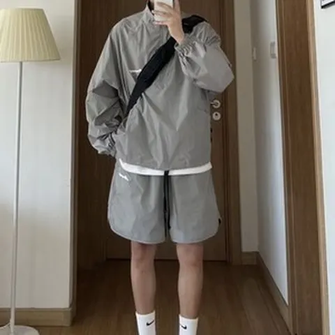 남녀공용 아노락세트 반팔반바지세트 트랙수트 셋업 트레이닝복세트 2컬러
