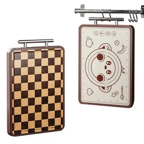 Farry 나무 도마 원목도마 플레이팅 체크도마 캄포도마 바둑판 원목 향균도마 세트, 1개